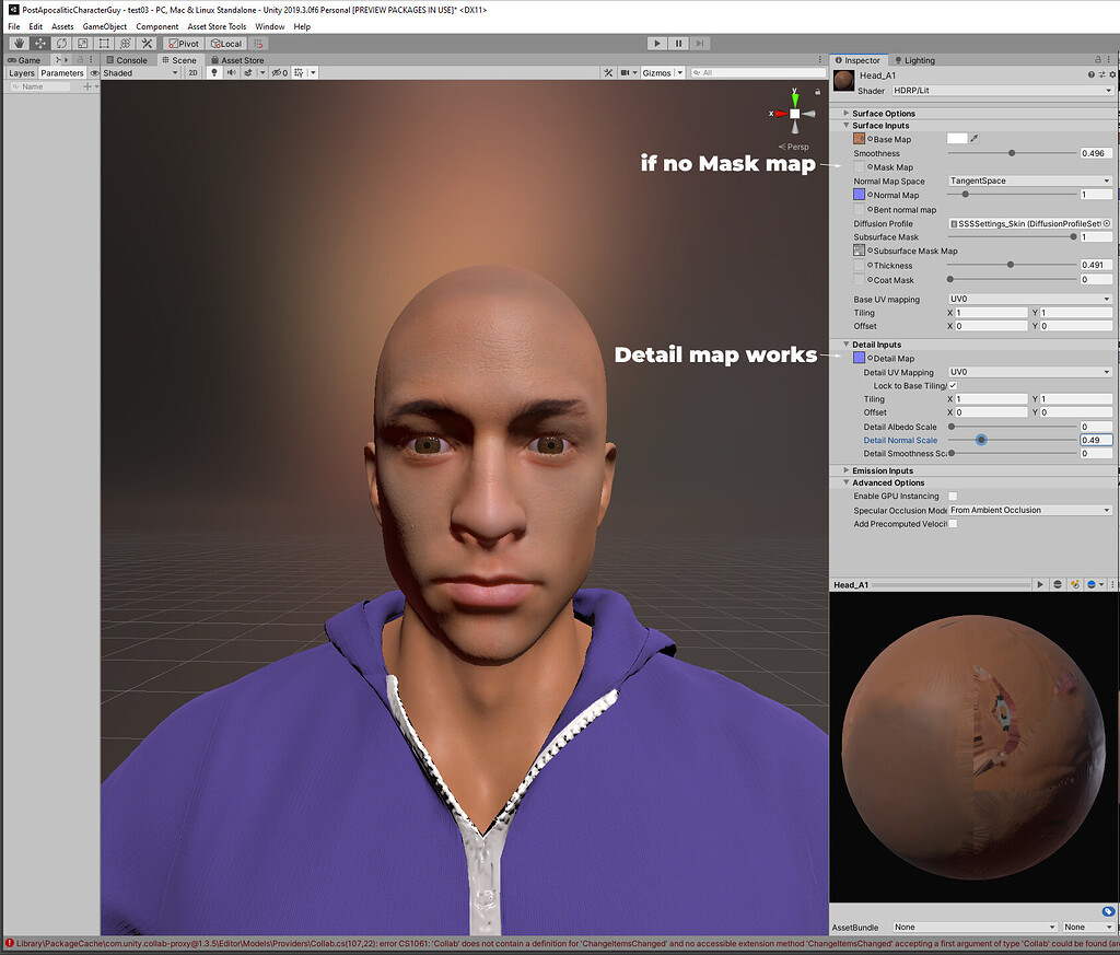 Detail map do not work with mask map in same material - Unity Engine ...