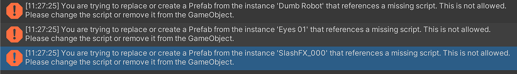 Prefab missing script and animator errors - Unity Engine - Unity ...