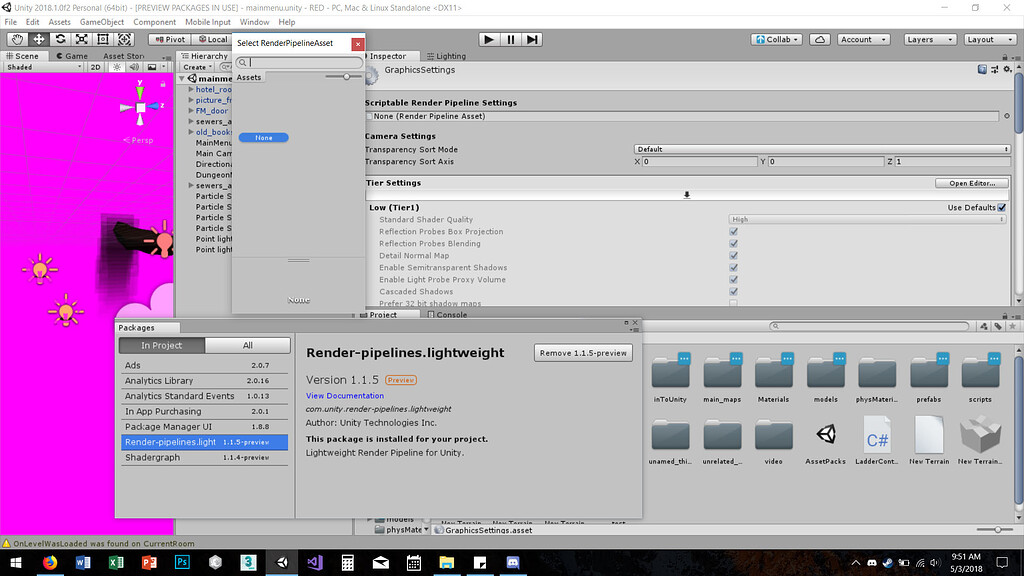 How do I set-up the render pipeline asset? - Unity Discussions