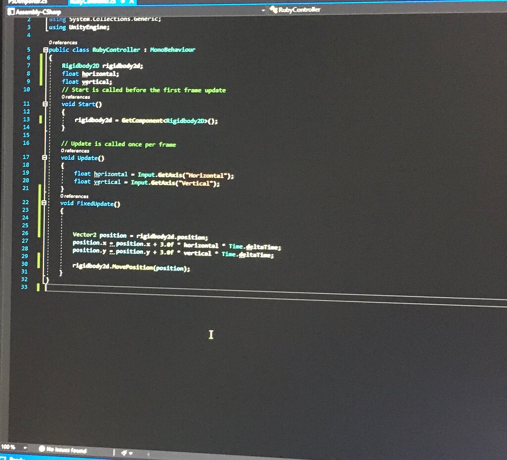 So I changed the script as the tutorial said and I lost the ability to ...