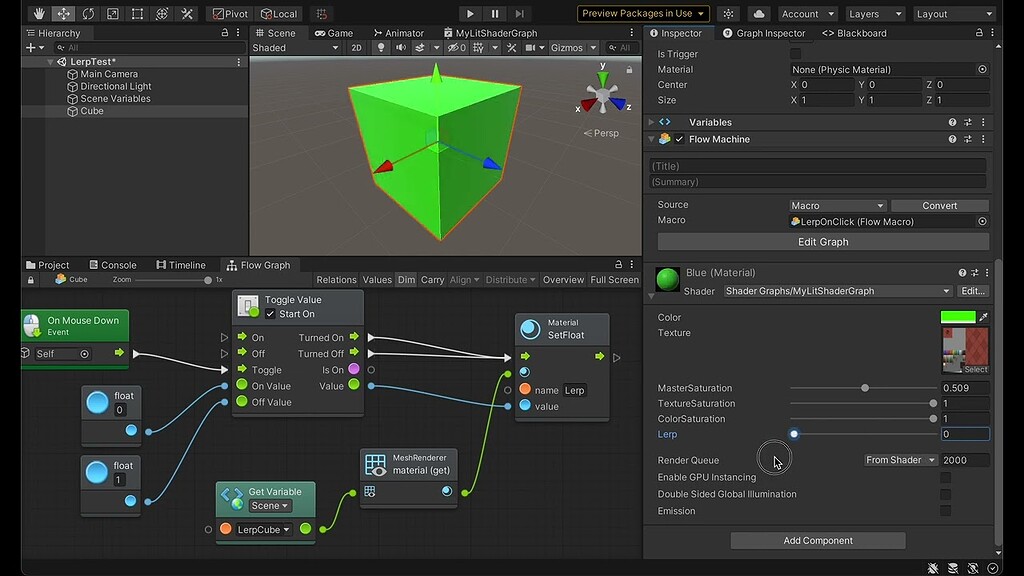 Video: Trouble using Bolt Toggle To Lerp ThExposed Material Properties ...