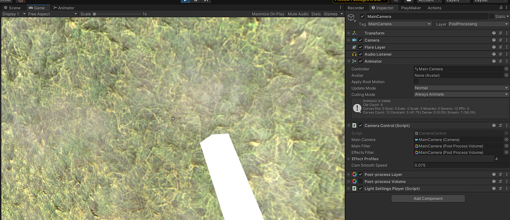 Post-process volume component turns off whenever entering Game - Unity ...