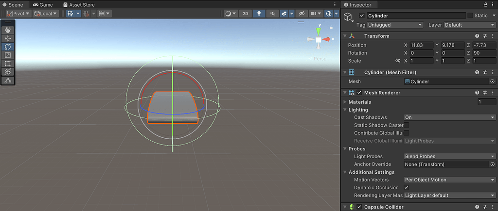 Warping when rotating 3D Cylinders and Spheres - Unity Engine - Unity ...