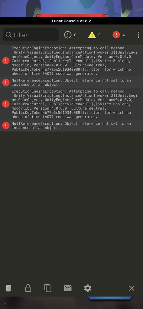 Game works in Unity editor, but throws errors on iOS - Unity Engine ...
