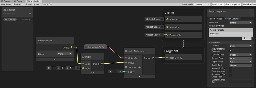 0a12 URP Shader Graph-based skybox issue + workaround (vs. 0a11 ...