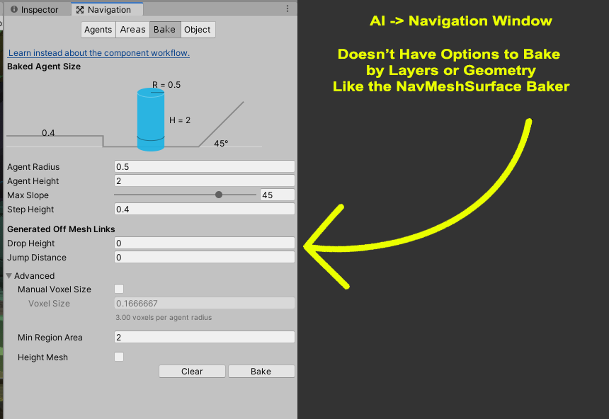 How do you bake a NavMesh by specific layers with the latest version of ...