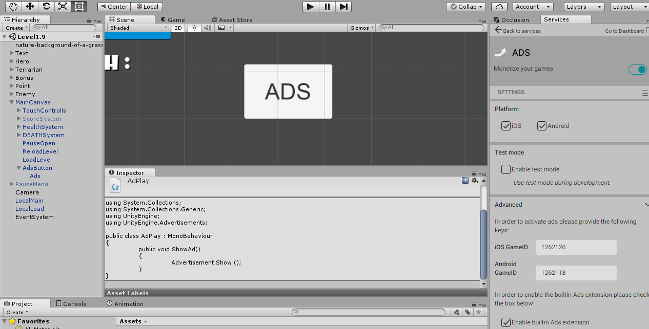 How to add Unity Ads on the Android game? - Unity Services - Unity ...