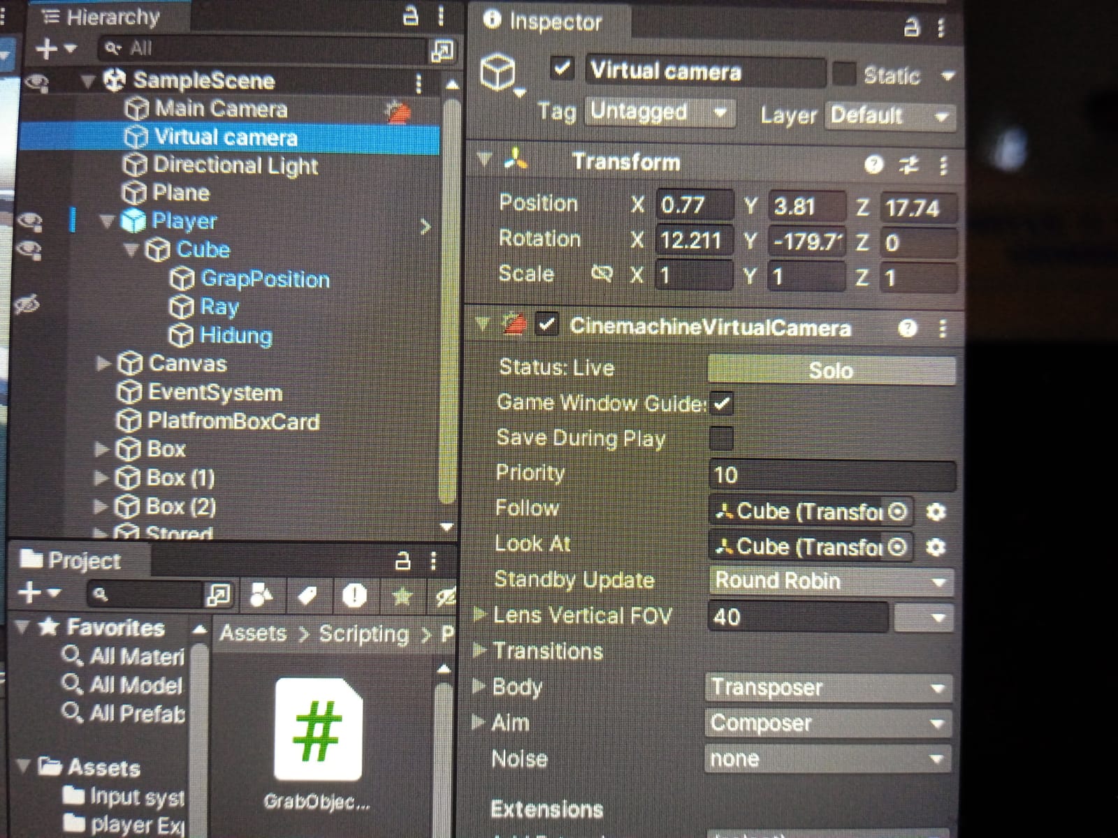 Cinemachin camera in unity does not follow the player - Unity Engine ...