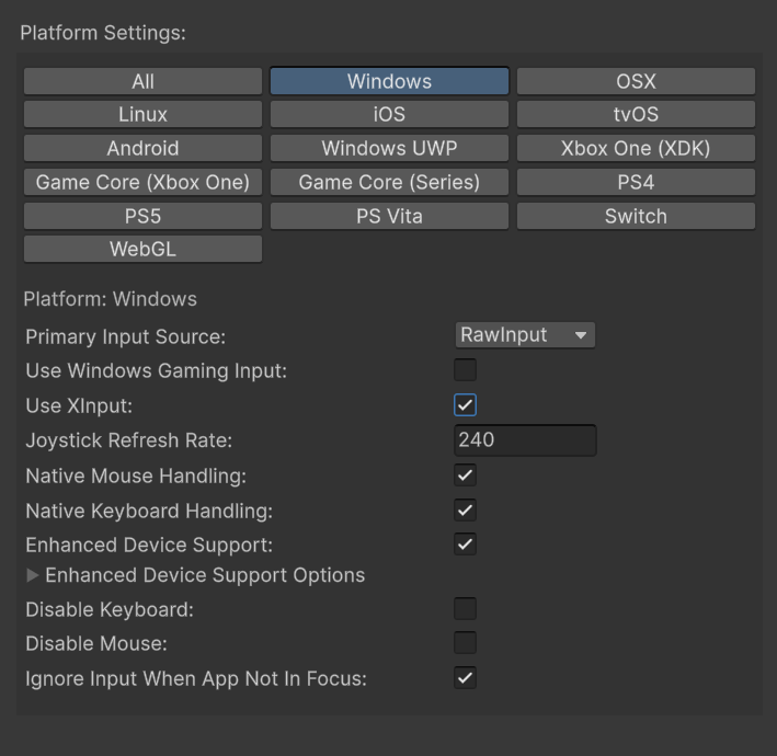 Old Input system (via Rewired) not updating controller in the editor ...