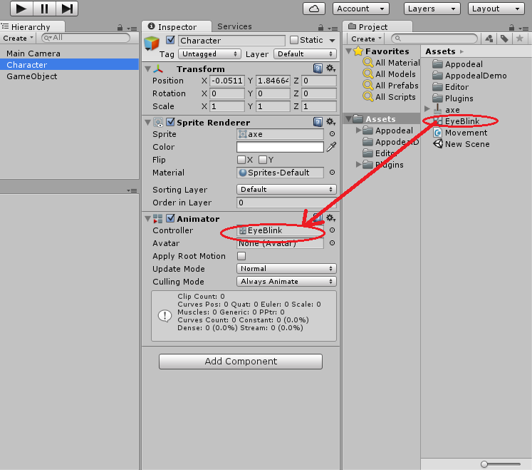 How to create a blinking eye animation with 2 images - Unity Engine ...