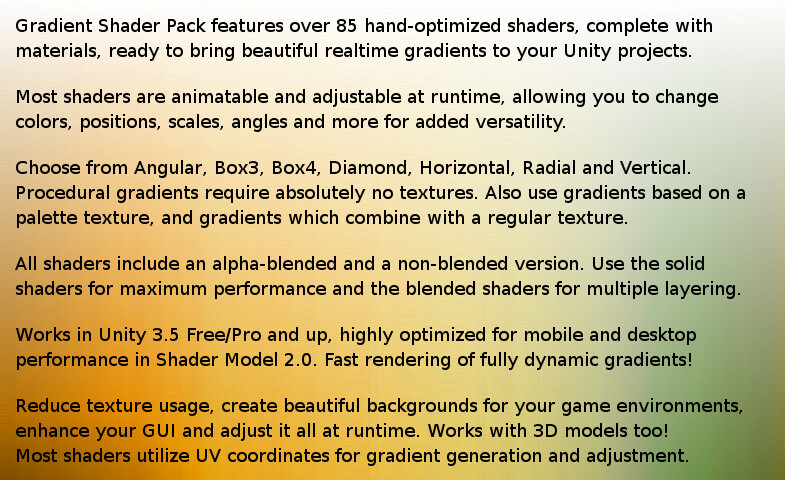 NEW - Gradient Shader Pack - realtime animatable gradient shaders ...