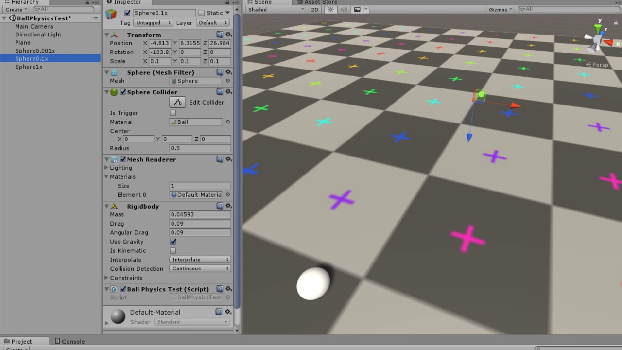 Sphere physics for small scale objects - Like a golf ball - Unity ...