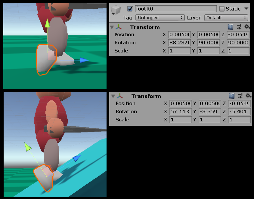 Rotating foot to match ground - Unity Engine - Unity Discussions