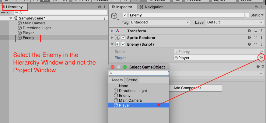 how can i attach the Player to the prefab from the folder? - Unity ...