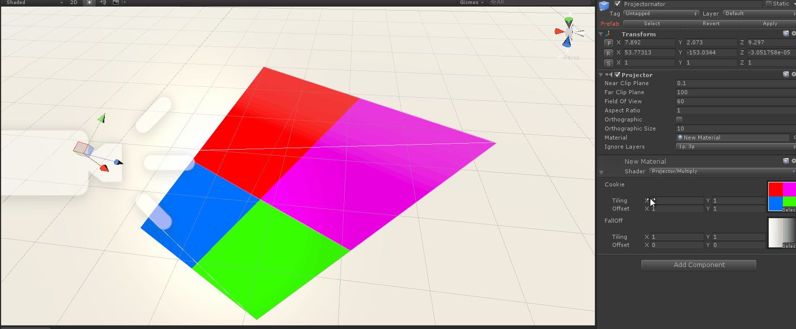 Projector shader with texture offset and scale - Unity Engine - Unity ...