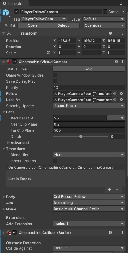 How To Reset The Cinemachine Virtual Camera Transform Through Script ...